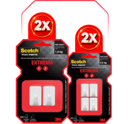 Gancho Scotch® Fixa Forte Fixação Extrema Branco